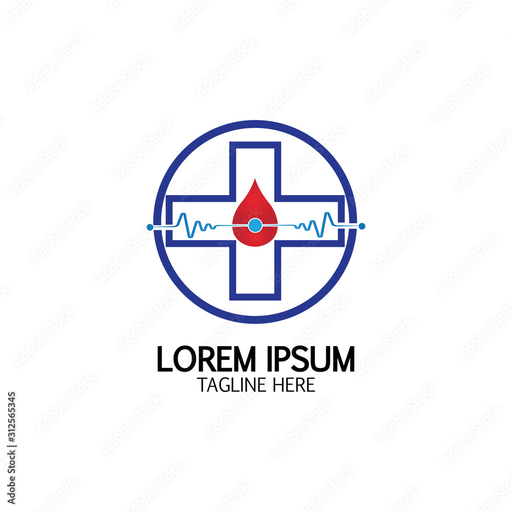 Health care&Blood donation logo icon design template Health care&Blood donation logo icon design template