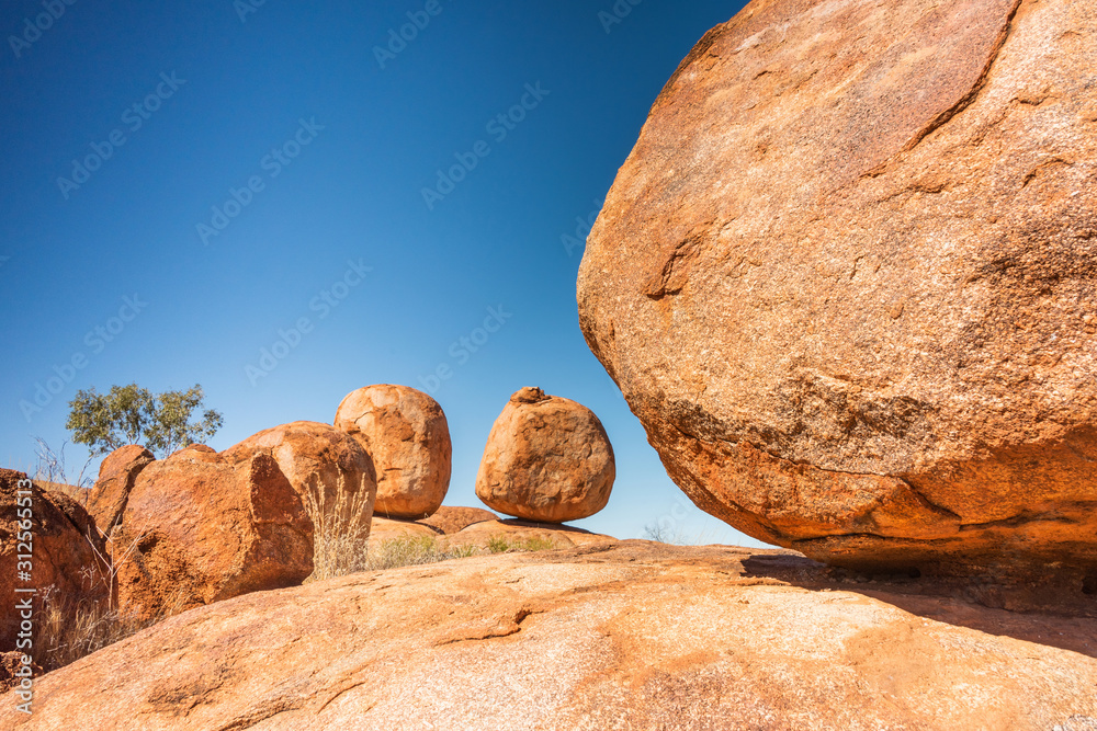 Close up of large rock formations