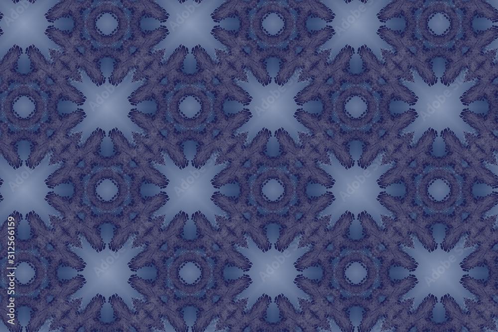 Violet and blue abstract background. template with geometric design. symmetric Abstract circle ornaments and decorative kaleidoscope texture