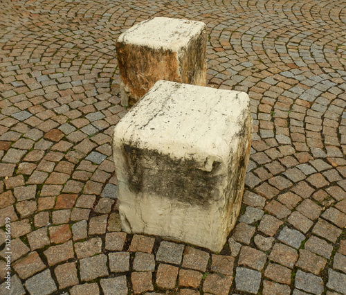 stone cubes