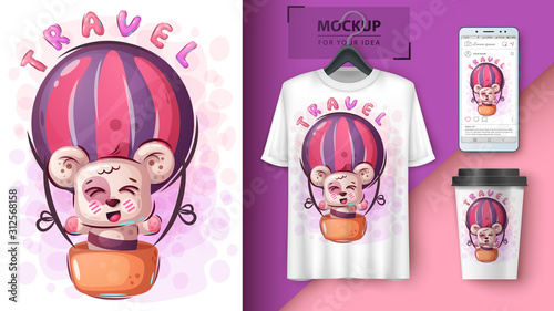 Teddy travel monster poster and merchandising