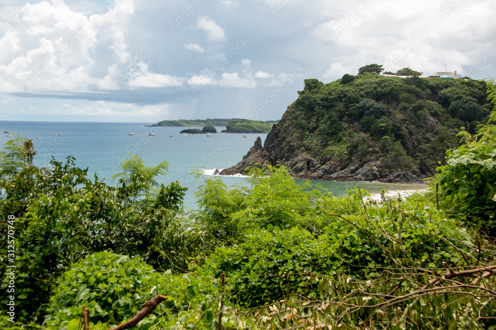 Beauitful View of Meio Beach on the Northeast side of Fernando de Noronha, Brazil in the state of Pernambuco:  