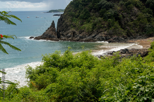 Beauitful View of Meio Beach on the Northeast side of Fernando de Noronha, Brazil in the state of Pernambuco: 