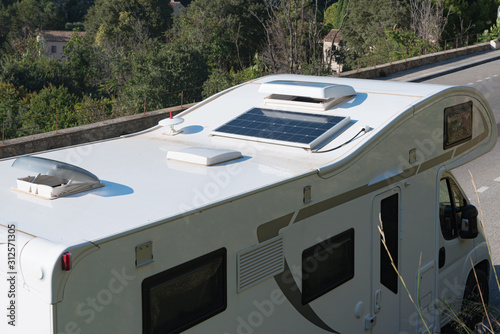 Top view of the roof of a motorhome