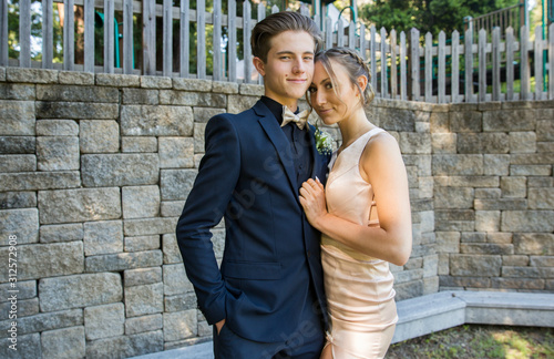Teenage couple ready for Prom