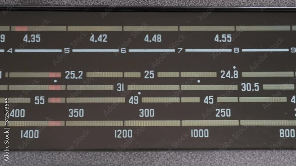 Front Panel Of An Old Radio Wave Setting, Slider Shot Front Panel Of An Old Radio Wave Setting, Slider Shot