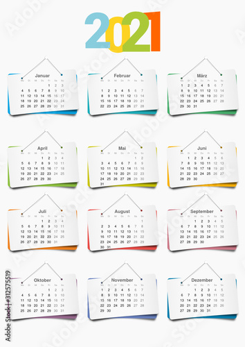 2021 Deutsch Kalender