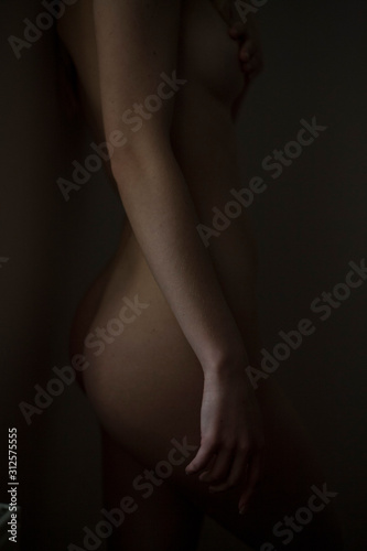 beautiful female body in dim light photo