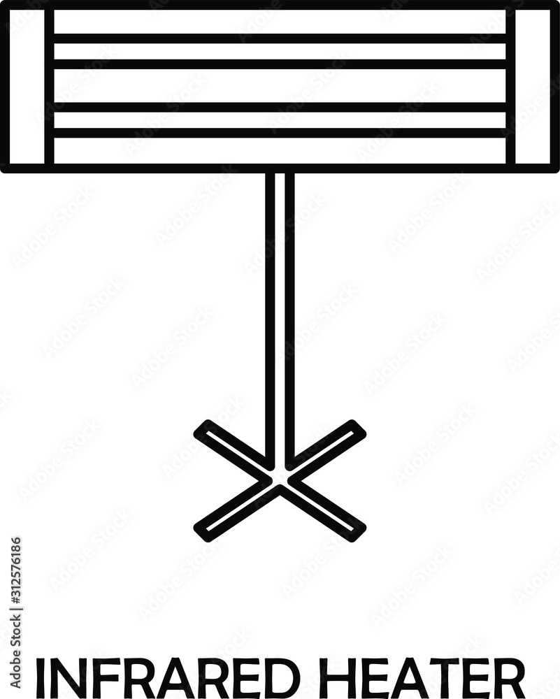 Infrared heater vector icon. Climatic equipment icon Infrared heater vector icon. Climatic equipment icon
