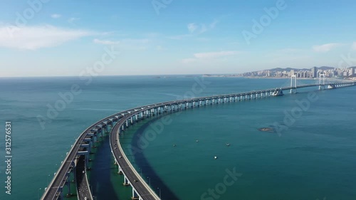 Wallpaper Mural city skyline with bridge in dalian china Torontodigital.ca