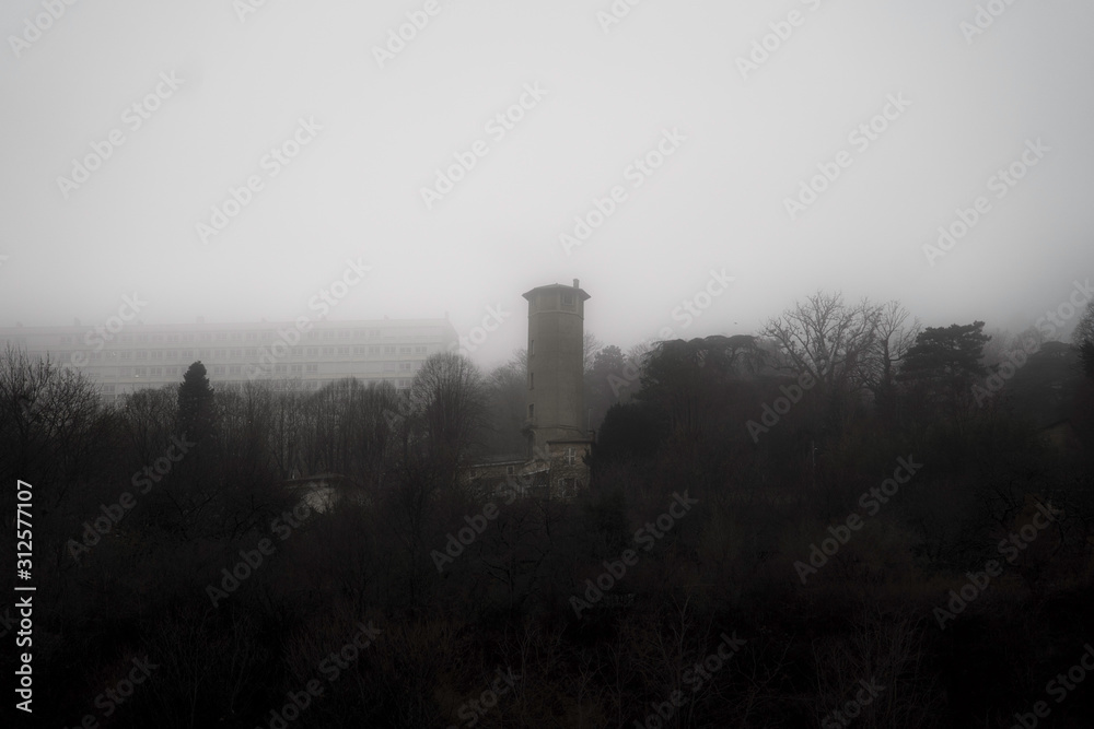 Brouillard sur Lyon
