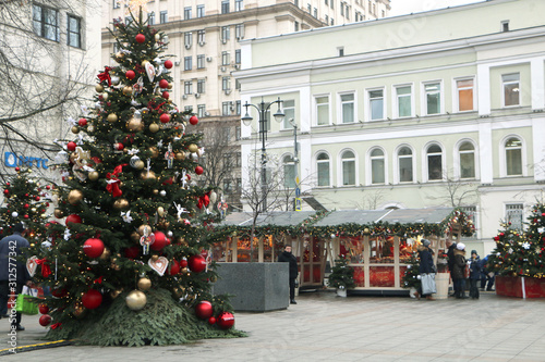 christmas tree in city
