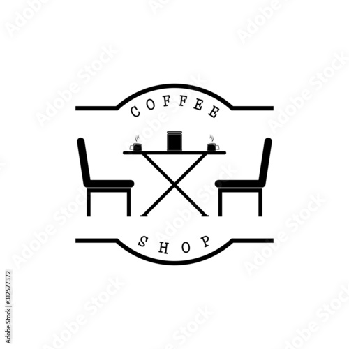 Vector logo of a modern and elegant coffee shop.