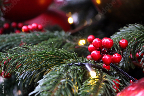 christmas tree and decorations