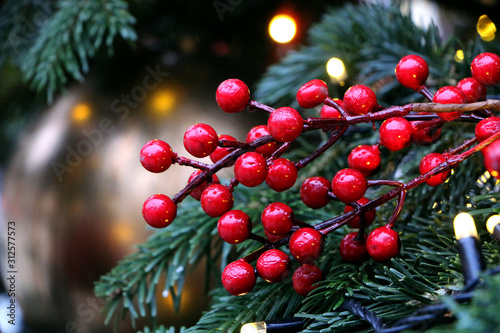 christmas tree with red balls
