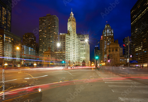 Wrigley Building along chicago River  Chicago  Illinois  United States