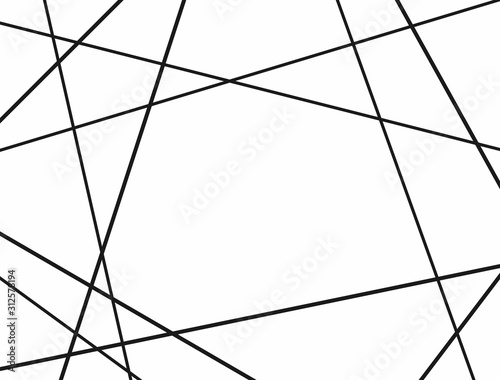 Rectangular pattern with random lines. Minimalistic chaotic background. Simple black and white vector illustration.