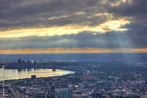 Cityscape of Toronto from CN Tower, Toronto, Canada