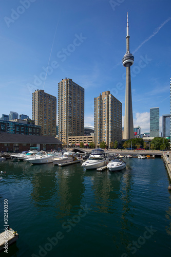 Cityscape of the city in the harbourfront area, Toronto, Canada