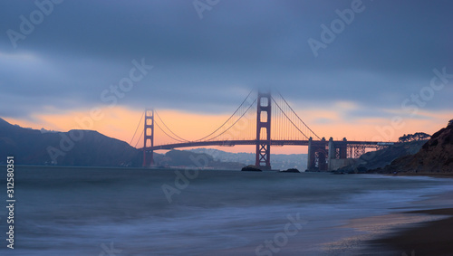 Beautiful view of Golden gate bridge, San Francisco 