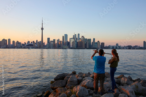 Photography Skyline of Toronto with the iconic CN Tower, Ontario, Canada