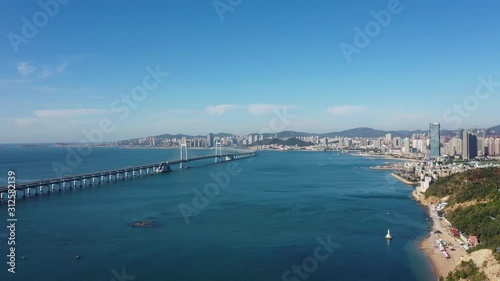 Wallpaper Mural city skyline with bridge in dalian china Torontodigital.ca