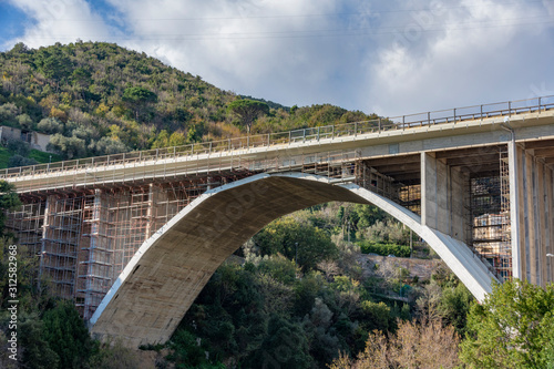 Building motorway bridge in reinforced concrete