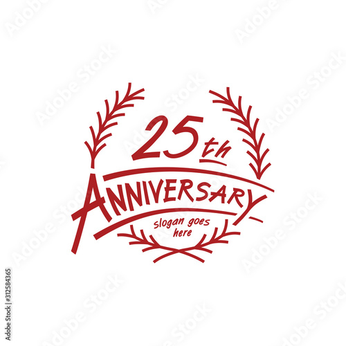 25 years design template. Twenty fifth years logo. Vector and illustration. 