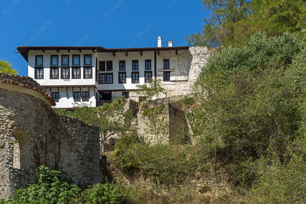 Street and old houses in town of Melnik, Bulgaria