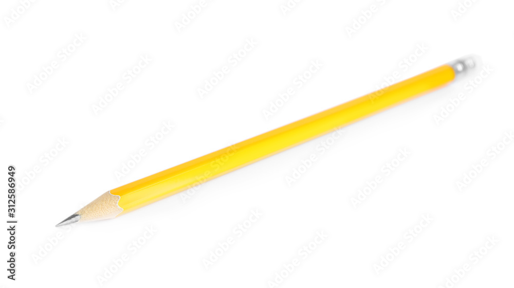 Graphite pencil with eraser isolated on white Graphite pencil with eraser isolated on white
