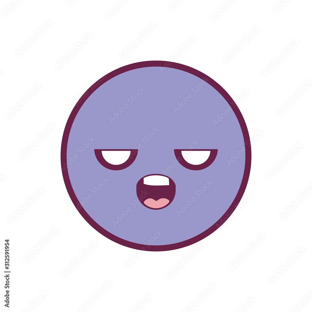 Fototapeta premium angry circle kawaii cartoon vector design