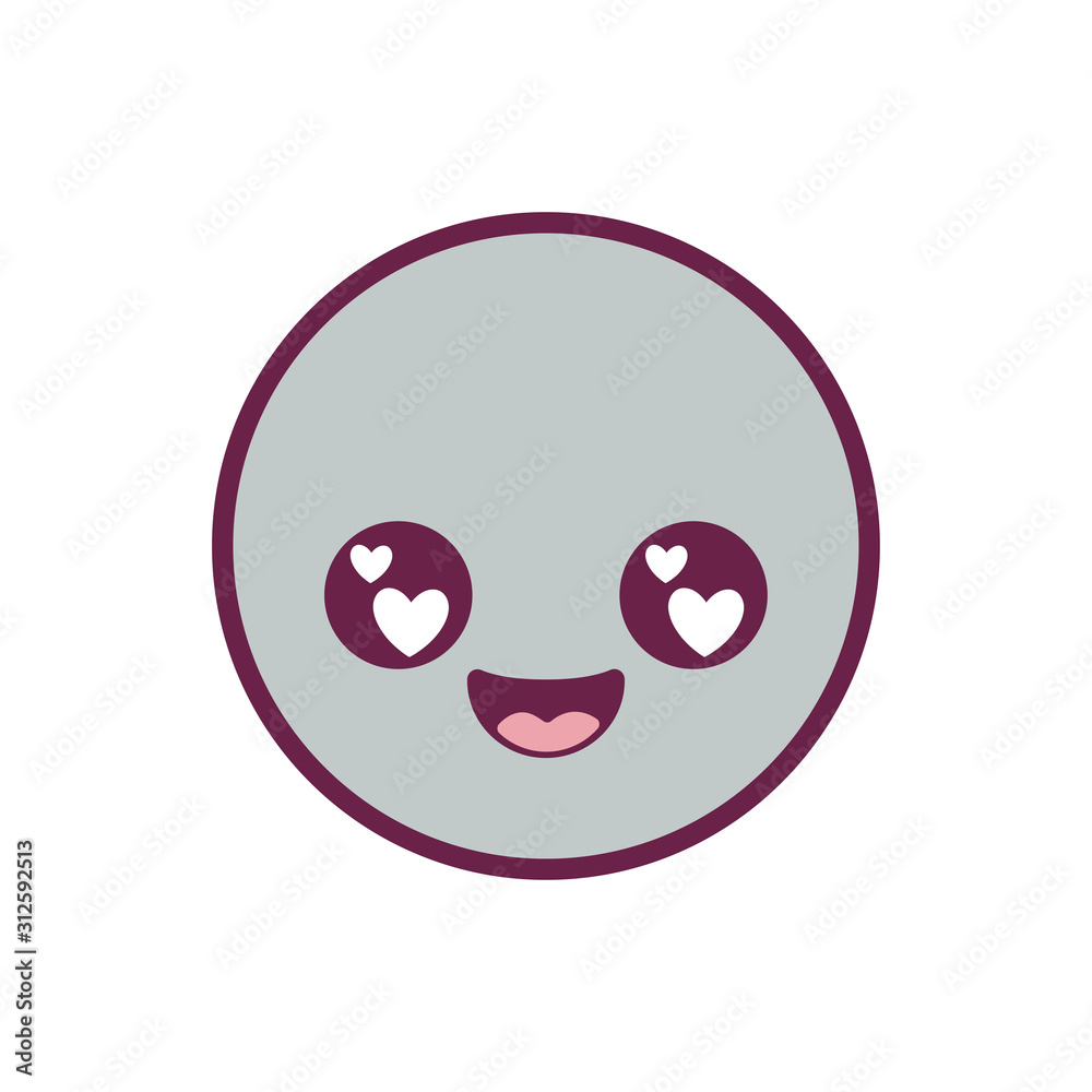 Fototapeta premium happy circle kawaii cartoon vector design