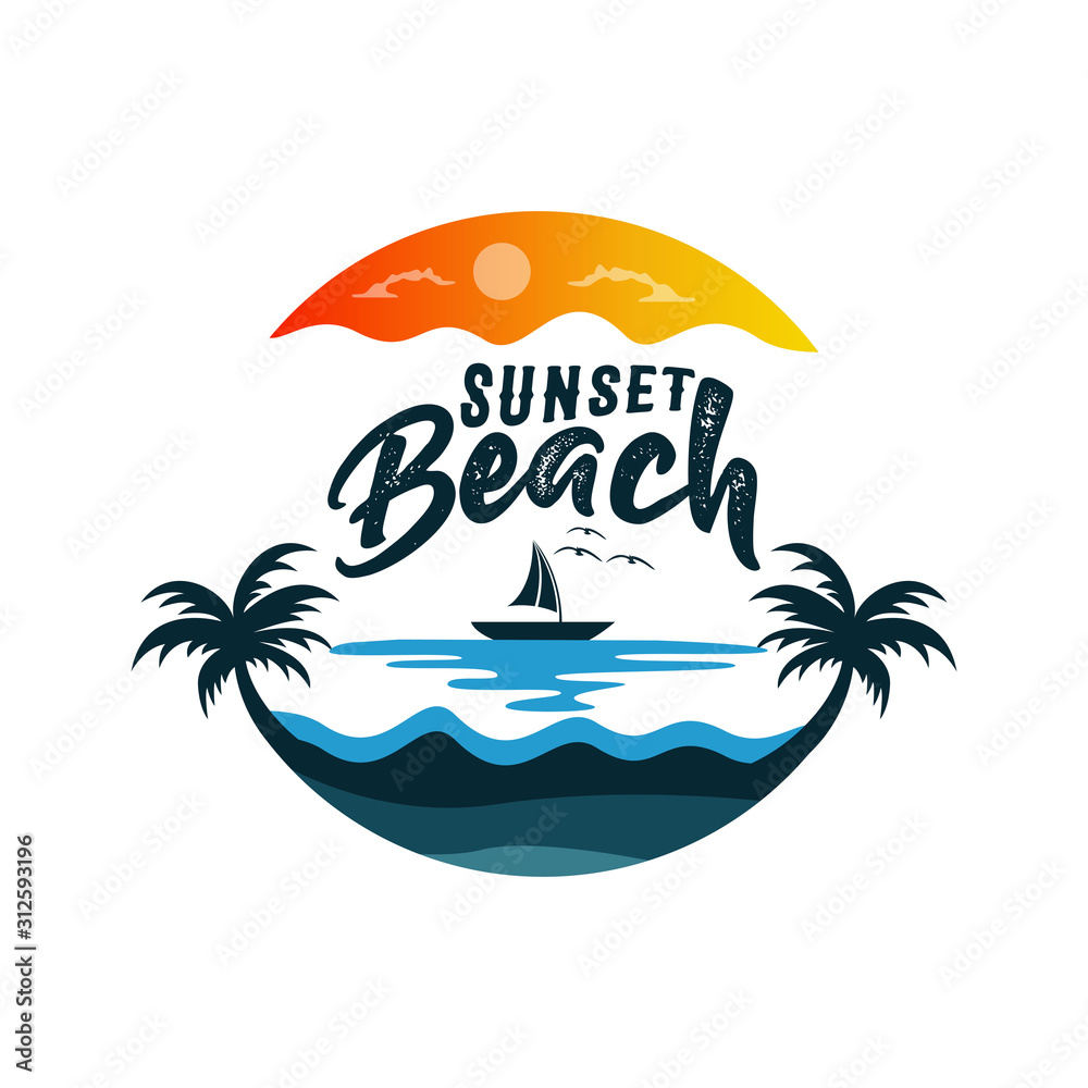 Beach Logo Template Design Vector Stock Vector Adobe Stock