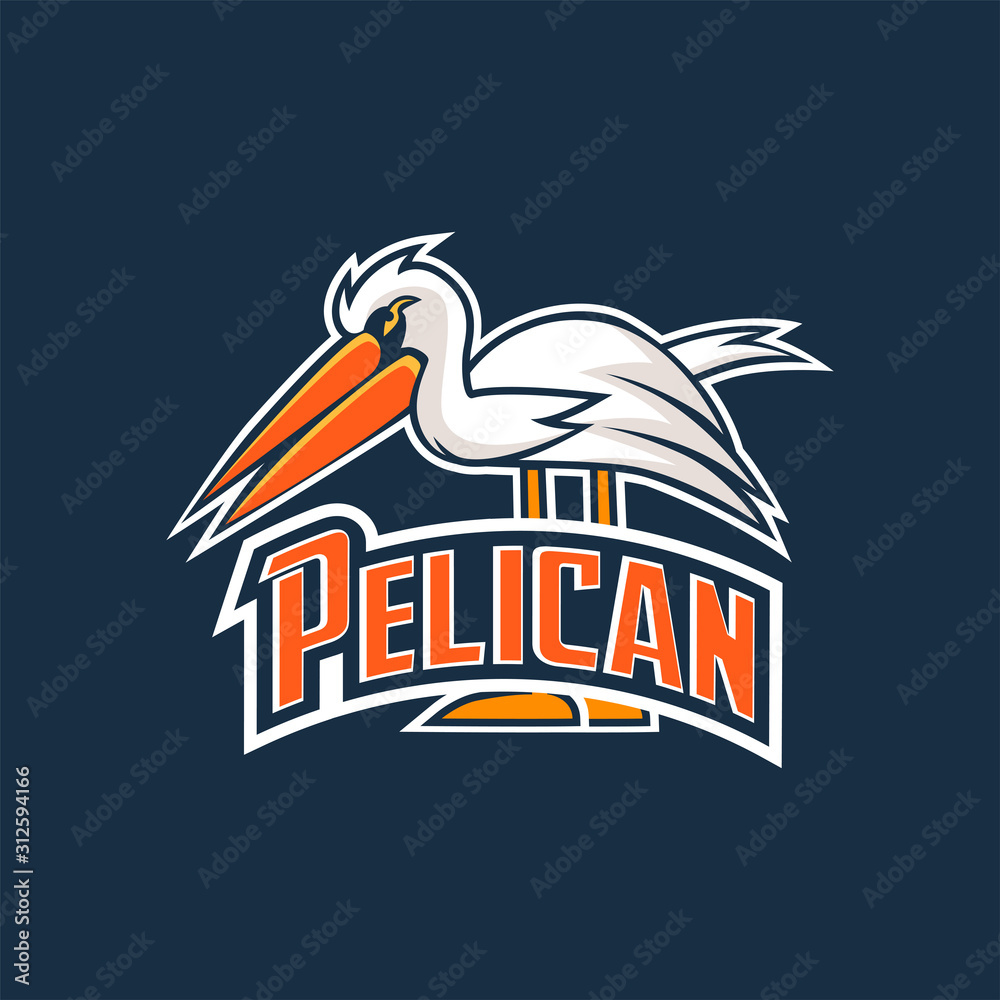 pelican sports logo vector illustration Stock Vector Adobe Stock