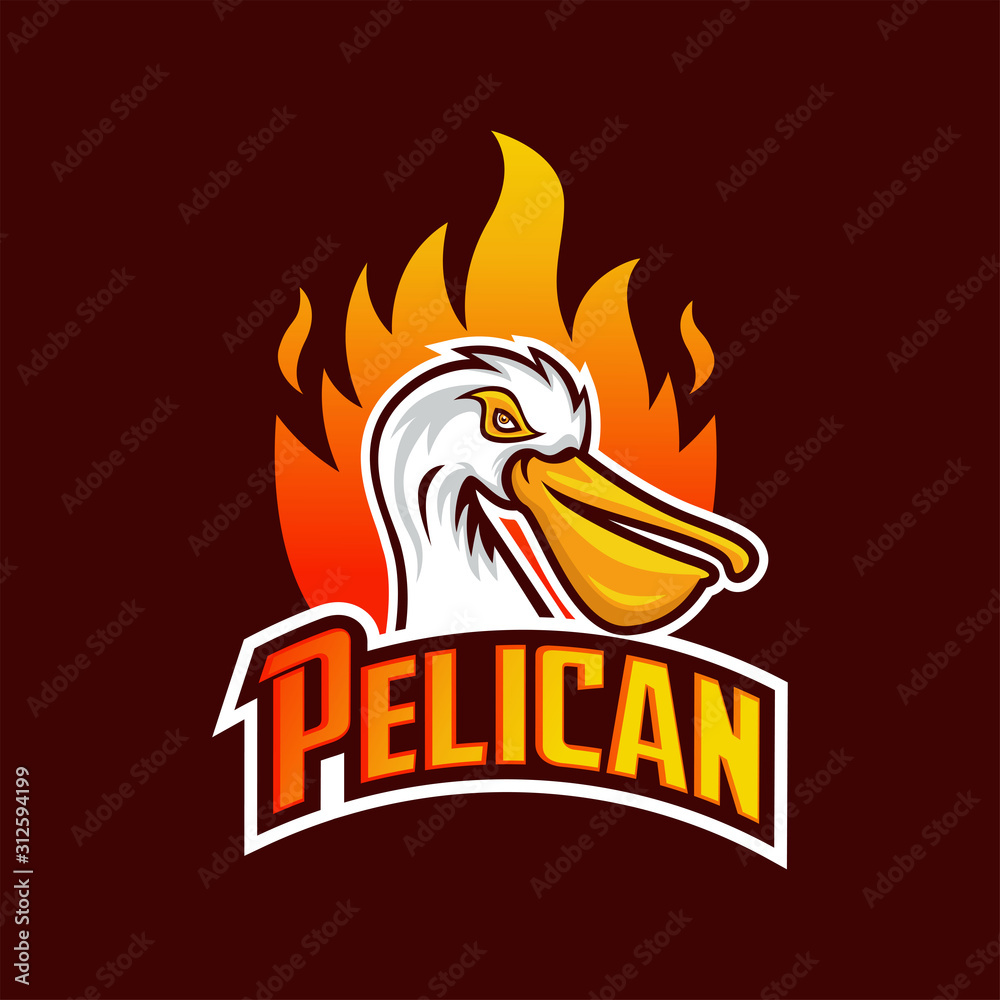 pelican sports logo vector illustration Stock Vector Adobe Stock