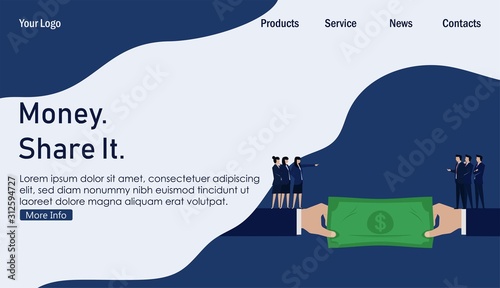 Business gender issues pull money between male and female. Business Landing Page Template.
