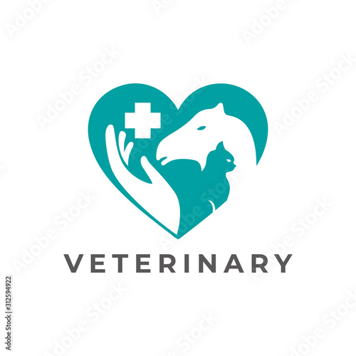 veterinary logo design vector template