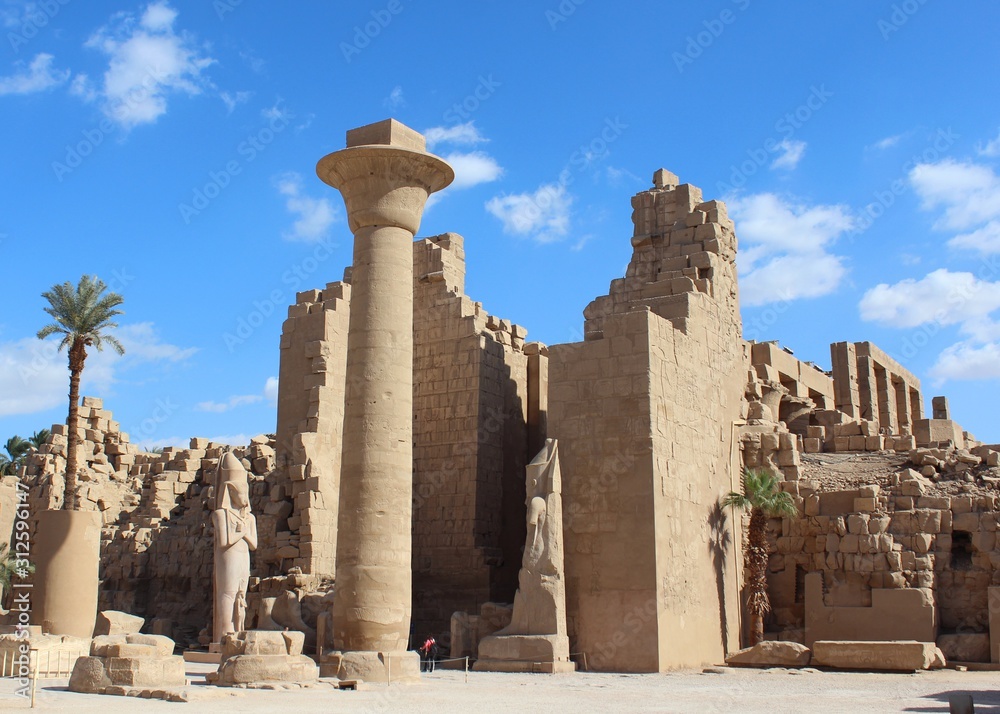 Karnak temple in Luxor entrance full view Karnak temple in Luxor entrance full view