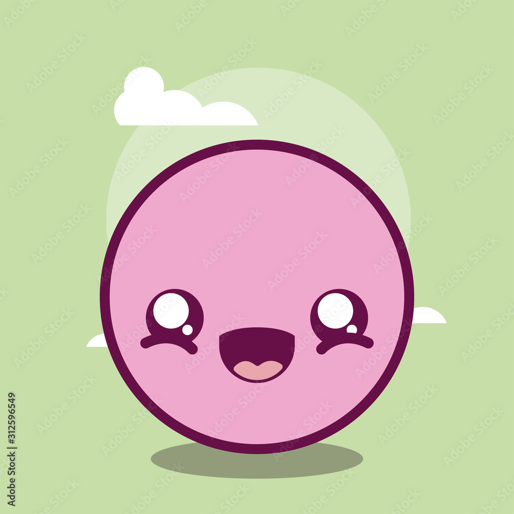 happy kawaii circle cartoon vector design happy kawaii circle cartoon vector design