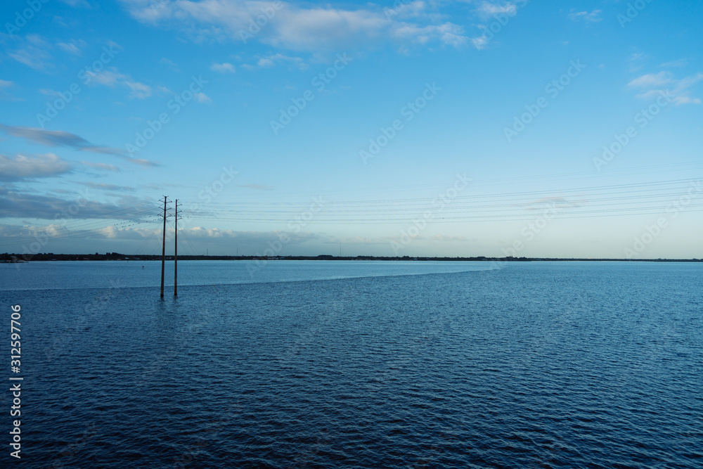 The peace river split into two colors at Punta Gorda and Port Charlotte