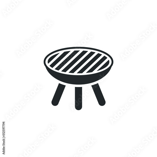 BBQ grill icon template color editable. Outdoor grill. barbecue Grill symbol vector sign isolated on white background illustration for graphic and web design.