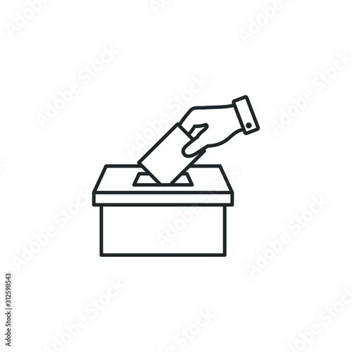 Election Vote concept icon template color editable. voting ballot box symbol vector sign isolated on white background illustration for graphic and web design.