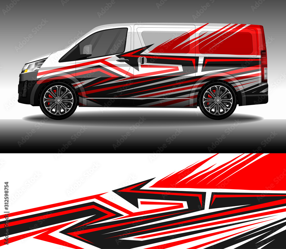 Wrap car decal design vector, custom livery race rally car vehicle sticker and tinting.