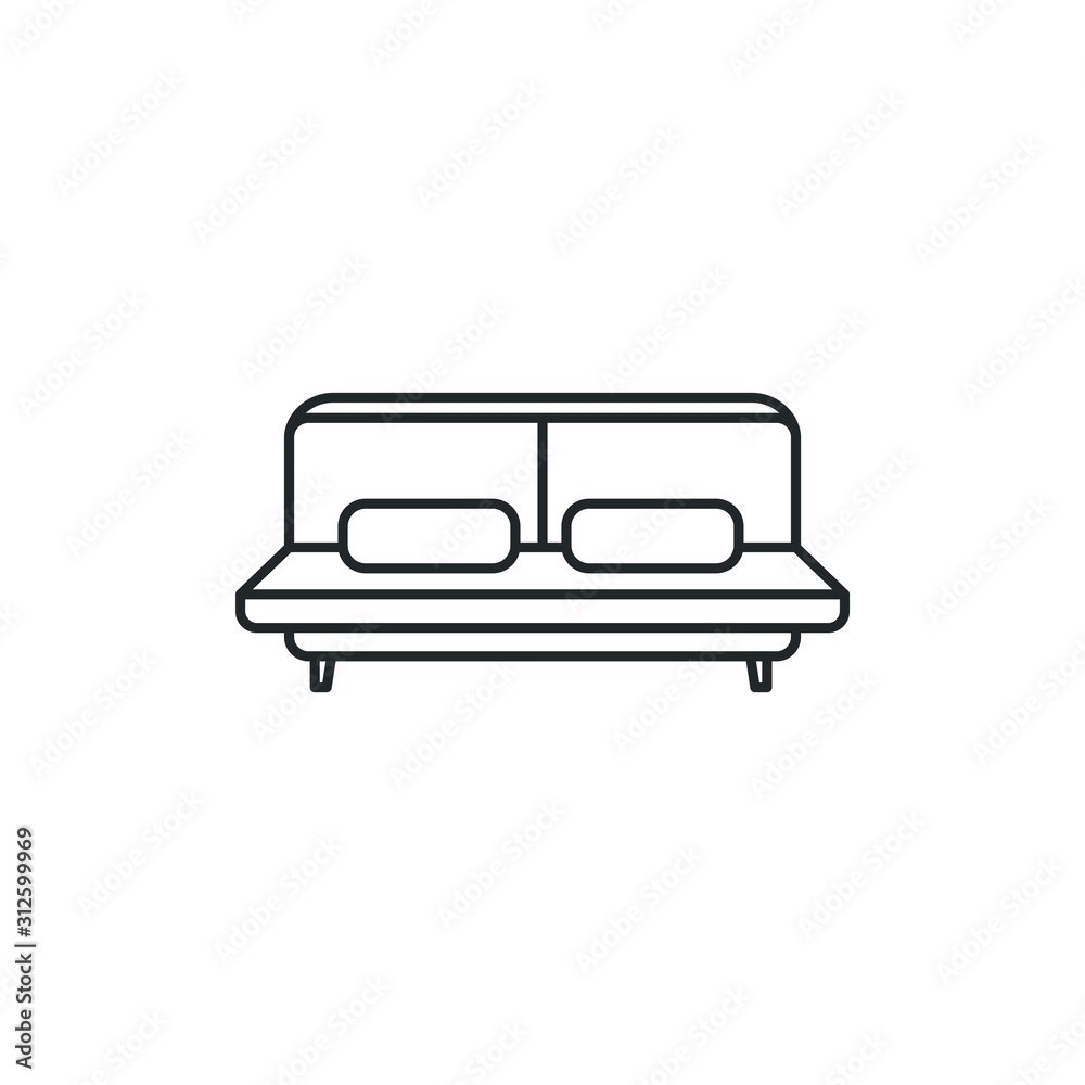 sofa furniture couch icon template color editable. sofa furniture symbol vector sign isolated on white background illustration for graphic and web design.
