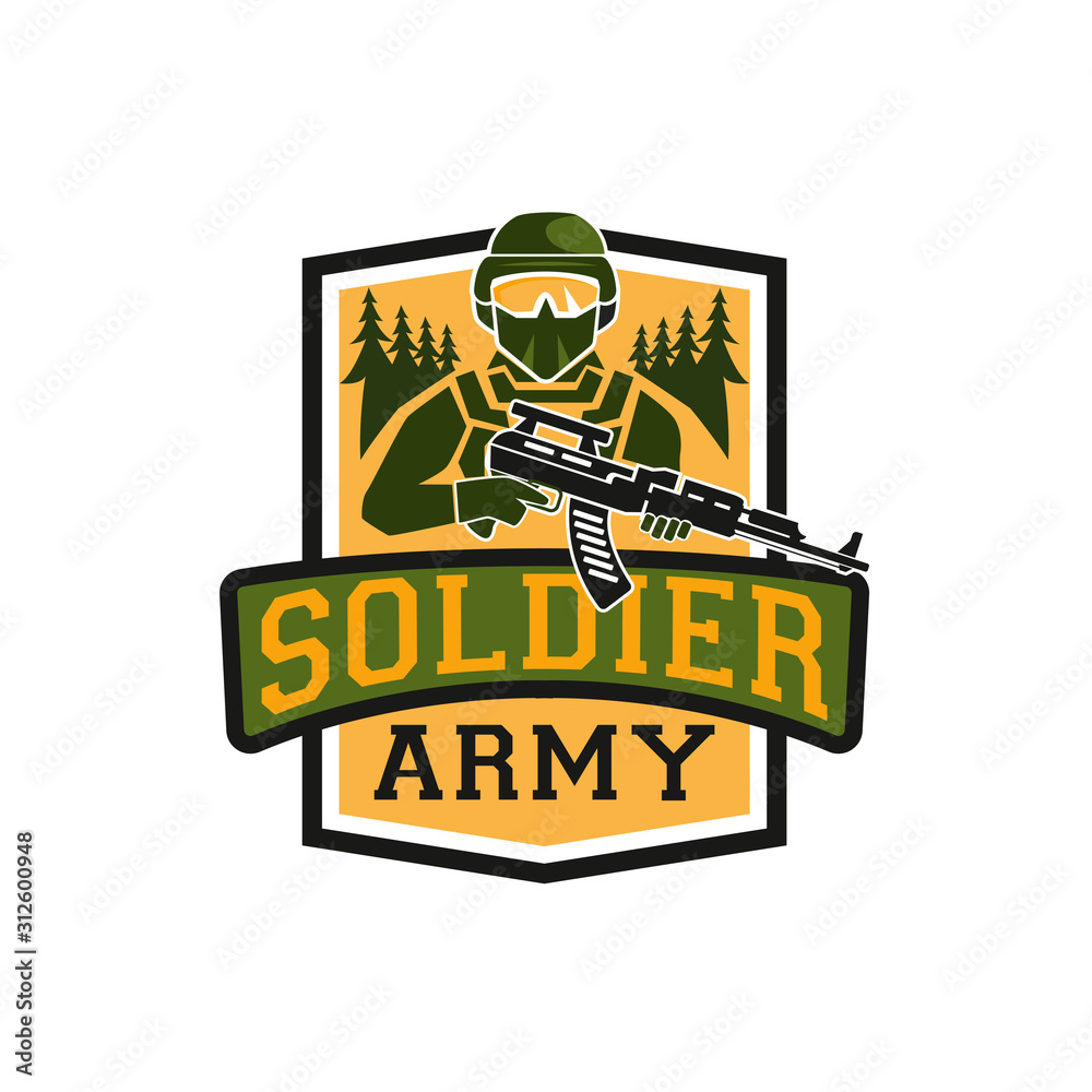 Military soldier logo design template Military soldier logo design template