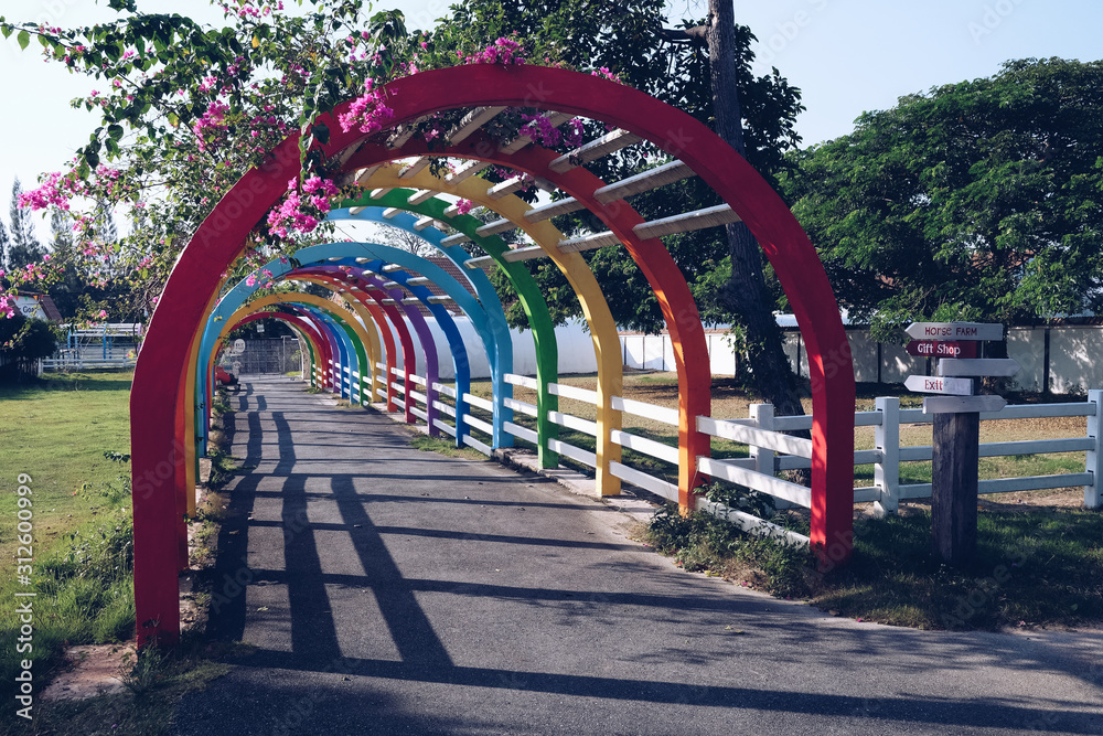 Colorful tunnel concrete structures. Colorful tunnel concrete structures.