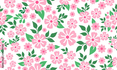 Valentine floral pattern background, with elegant leaf and flower design.