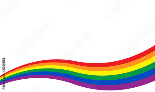 Rainbow flag. LGBT pride flag movement on white background. Vector illustration