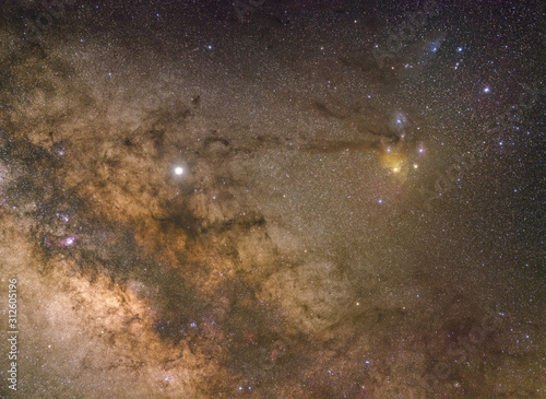 Εκτύπωση καμβά Milky Way galaxy center and Rho Ophiuchi Cloud complex