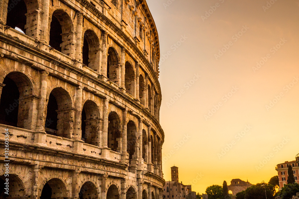Roman Colosseum Lights at Sunset